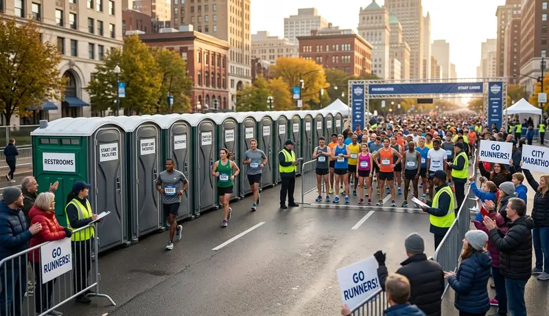 city marathon porta potty rental project in USA in USA