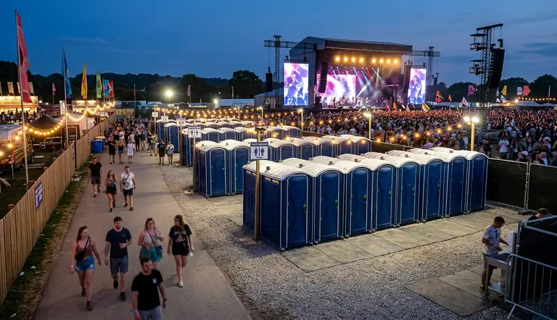 music festival portable toilet rental installation in USA in USA